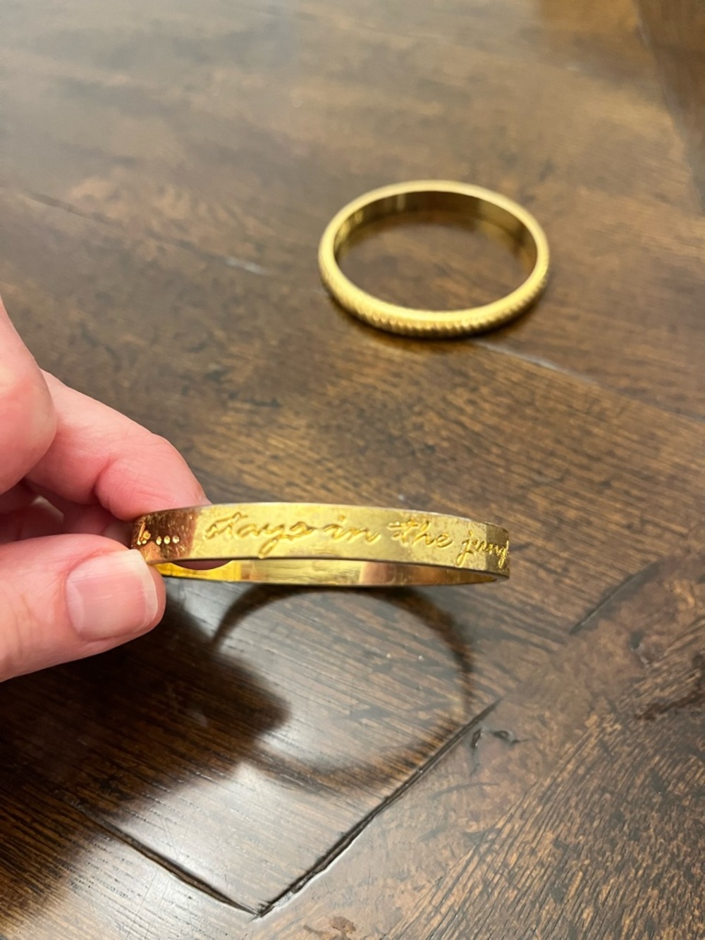 Lilly Pulitzer Gold-Tone Engraved Cuff and Textured Bangle Set - Picture 5 of 7